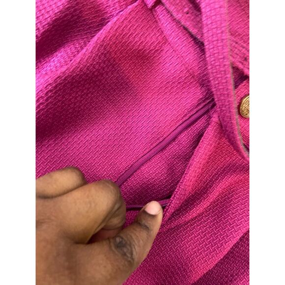 Cider Womens Tweed Solid Belted Straight Leg Trouser Pants High Rise Pink XL - Picture 8 of 11